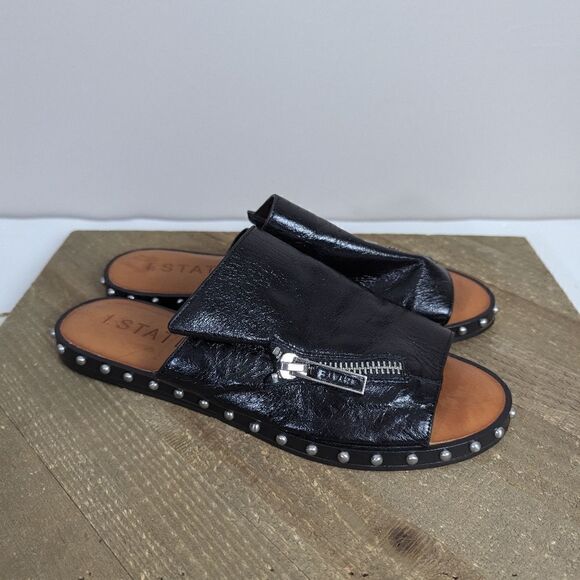 Cadwyn Slide Sandal In Black Leather 7.5 NWT - Picture 5 of 8